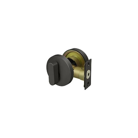 Deltana Zinc Modern Low Profile Single Cylinder Deadbolt Grade 3; Oil Rubbed Bronze Finish ZDRU10B